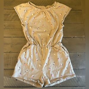 5T Gap brown floral shorts romper